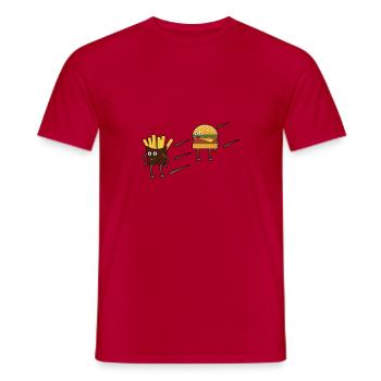 Burger Pommes Geschenk - Männer T-Shirt - Rot - Vorne - AI Model Male 178 dark (178cm)