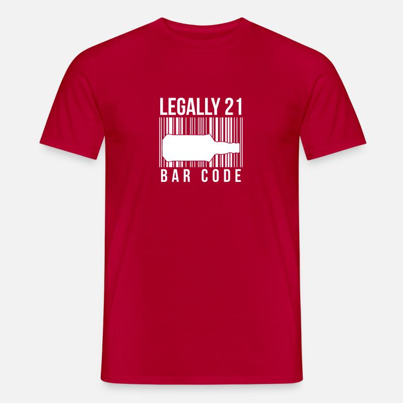 Legally 21 bar code - Men's T-Shirt - red