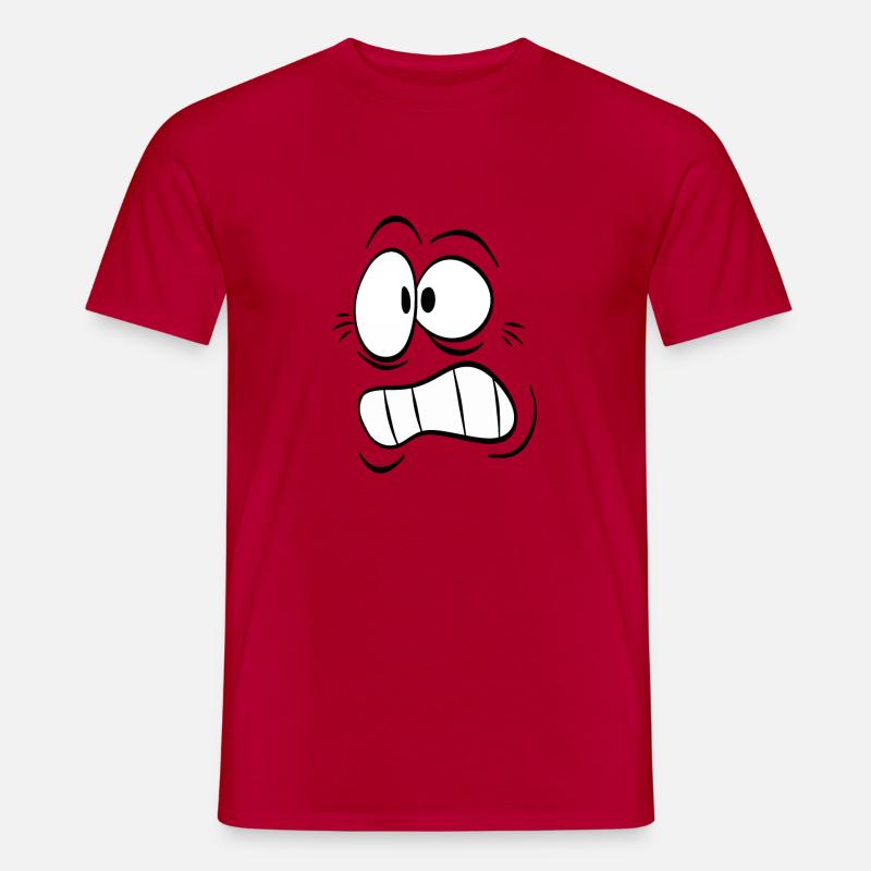 Comic Gesicht - Männer T-Shirt - Rot