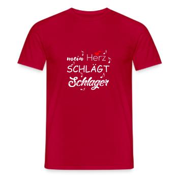 Schlager est ma vie Schlager Queen - T-shirt homme - rouge - Devant - AI Model Male 178 dark (178cm)