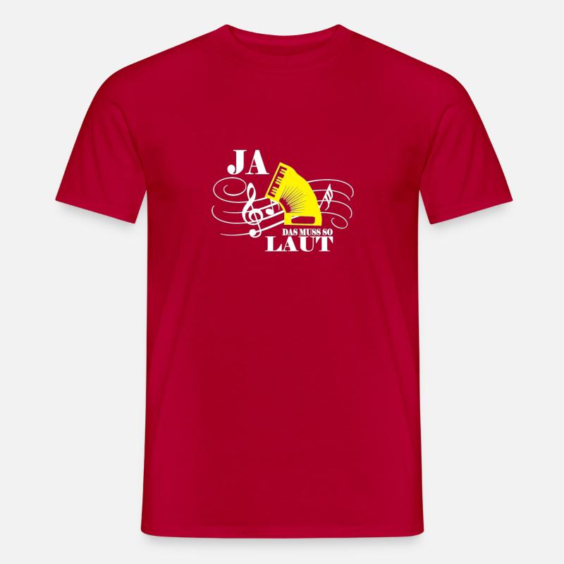 Ja das muss so laut - Akkordeon - Männer T-Shirt - Rot