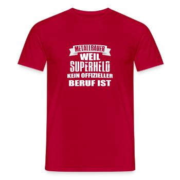 Metallbauer superheld - Männer T-Shirt - Rot - Vorne - AI Model Male 178 dark (178cm)