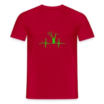 saxophone - T-shirt homme - rouge - Devant - AI Model Male 178 dark (178cm)