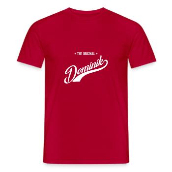 Dominik T-shirt Nom Prénom Enfant Cadeau - T-shirt homme - rouge - Devant - AI Model Male 178 dark (178cm)