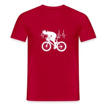 Cycliste cycliste vélo vélo de route - T-shirt homme - rouge - Devant - AI Model Male 178 dark (178cm)