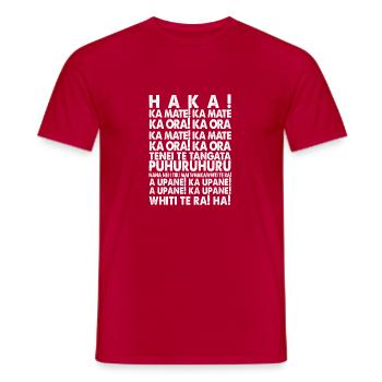Haka Ka Mate Rugby New Zealand Gift - Men's T-Shirt - red - Front - AI Model Male 178 dark (178cm)