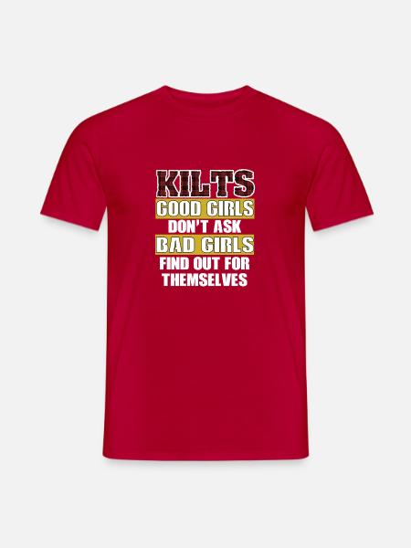 Kilt bonnes filles mauvaises filles Écosse Tartan Day - T-shirt homme - rouge