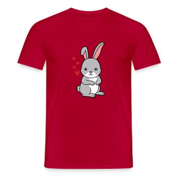 kleiner süßer Baby Hase - Männer T-Shirt - Rot - Vorne - AI Model Male 178 dark (178cm)