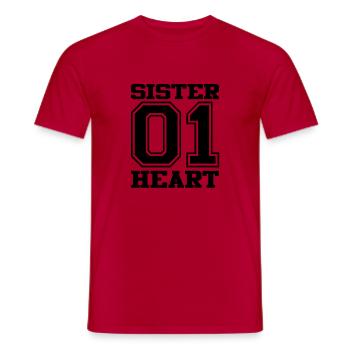 sister 01 schwarz - Männer T-Shirt - Rot - Vorne - AI Model Male 178 dark (178cm)