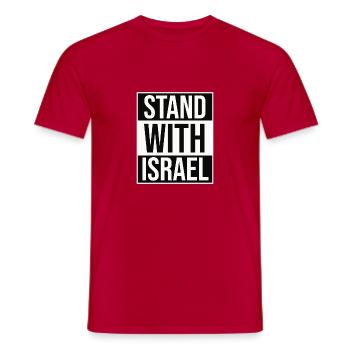 #standwithisrael / Solidarité avec Israël - T-shirt homme - rouge - Devant - AI Model Male 178 dark (178cm)