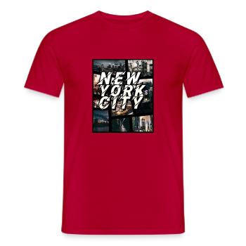 New York City GTA Design - T-shirt homme - rouge - Devant - AI Model Male 178 dark (178cm)