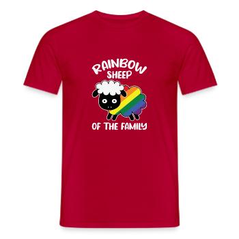 LGBT Rainbow Gay Heart Homosexuality - Men's T-Shirt - red - Front - AI Model Male 178 dark (178cm)