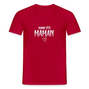 Bonne Fête maman - T-shirt homme - rouge - Devant - AI Model Male 178 dark (178cm)