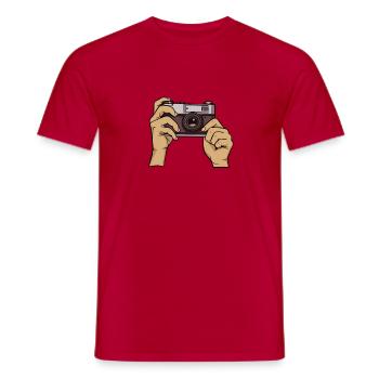 Photographe Photographie Appareil Photo - T-shirt homme - rouge - Devant - AI Model Male 178 dark (178cm)