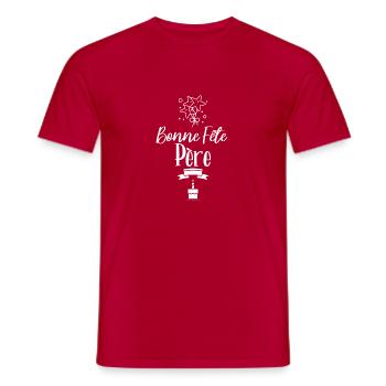 Bonne Fête Père - T-shirt homme - rouge - Devant - AI Model Male 178 dark (178cm)