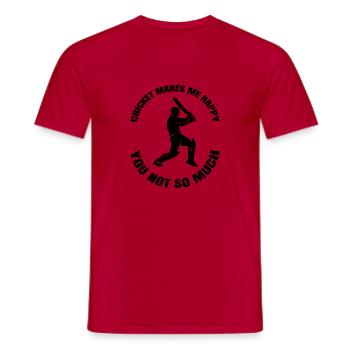 Cricket Team Cricket Gift Saying Cricket Fan - Men's T-Shirt - red - Front - AI Model Male 178 dark (178cm)