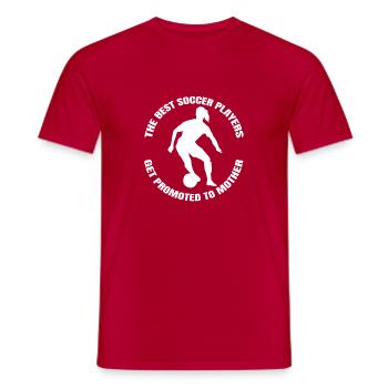 Joueuse de football Mère Football Maman Entraîneur de football - T-shirt homme - rouge - Devant - AI Model Male 178 dark (178cm)