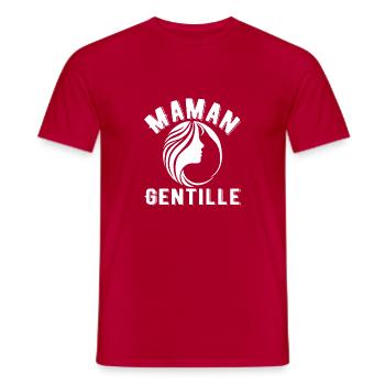 Cadeau femme Maman Gentle - T-shirt homme - rouge - Devant - AI Model Male 178 dark (178cm)