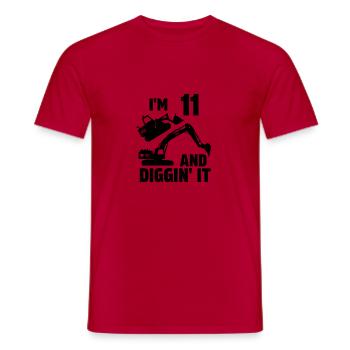 Ich bin 11 und Diggin' It - Männer T-Shirt - Rot - Vorne - AI Model Male 178 dark (178cm)