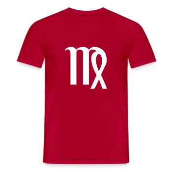Signe du zodiaque Vierge - Symbole du signe du zodiaque - T-shirt homme - rouge - Devant - AI Model Male 178 dark (178cm)