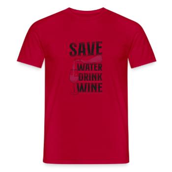 Sommelier Wine Drinking Tasting - Men's T-Shirt - red - Front - AI Model Male 178 dark (178cm)
