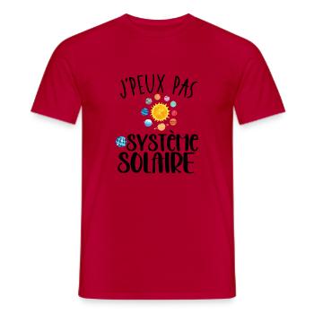 J'peux pas j'ai système solaire astronomie - T-shirt homme - rouge - Devant - AI Model Male 178 dark (178cm)