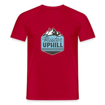 mister uphill - Männer T-Shirt - Rot - Vorne - AI Model Male 178 dark (178cm)