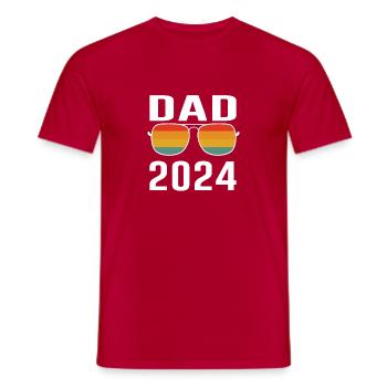 Dad 2024 Father Papa Gift retro - Men's T-Shirt - red - Front - AI Model Male 178 dark (178cm)