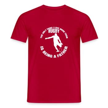 Rugby Father Rugby Player Rugby Team Rugby Coach - Men's T-Shirt - red - Front - AI Model Male 178 dark (178cm)