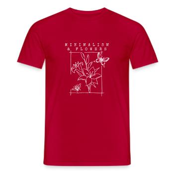 Minimalism & Flowers - Men's T-Shirt - red - Front - AI Model Male 178 dark (178cm)