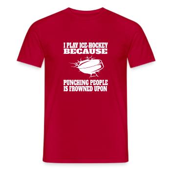 Eishockey Geschenk Wintersport Eishockeyteam - Männer T-Shirt - Rot - Vorne - AI Model Male 178 dark (178cm)