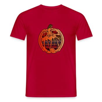Halloween drôle de salutation costume de citrouille - T-shirt homme - rouge - Devant - AI Model Male 178 dark (178cm)