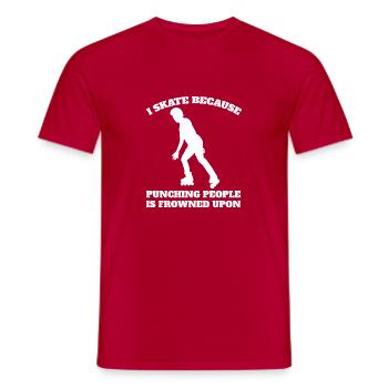 Patinage à roulettes Patin à roues alignées Cadeau Inliner Skater - T-shirt homme - rouge - Devant - AI Model Male 178 dark (178cm)
