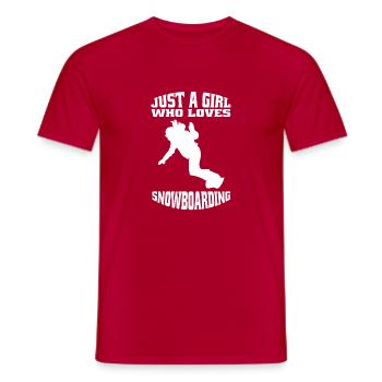 Snowboard Girl Winter Sports Woman Snowboarder - Men's T-Shirt - red - Front - AI Model Male 178 dark (178cm)