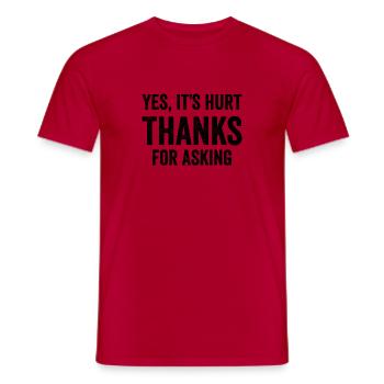 Bras cassé - T-shirt homme - rouge - Devant - AI Model Male 178 dark (178cm)