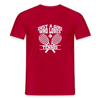 Tennis Girls Tennis Club Woman Tennis Player - Men's T-Shirt - red - Front - AI Model Male 178 dark (178cm)