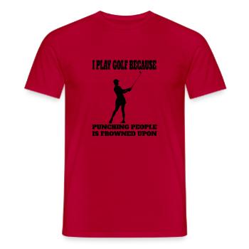 Golf Golfschläger Golfspielerin Spruch Golfball - Männer T-Shirt - Rot - Vorne - AI Model Male 178 dark (178cm)