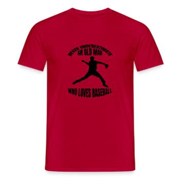 Baseball Geschenk Baseballspiel Baseballliebhaber - Männer T-Shirt - Rot - Vorne - AI Model Male 178 dark (178cm)