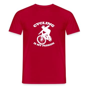 Cycling Cycling Mountainbike Bike Tour - Men's T-Shirt - red - Front - AI Model Male 178 dark (178cm)