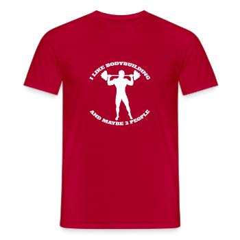 Krafttraining Fitness Muskel Bodybuilder Sportler - Männer T-Shirt - Rot - Vorne - AI Model Male 178 dark (178cm)
