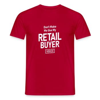 Retail Buyer Job Occupation Birthday Worker - Men's T-Shirt - red - Front - AI Model Male 178 dark (178cm)