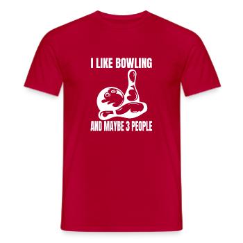 Bowling Bowling Gift Kegel Bowler Bowling ball - Men's T-Shirt - red - Front - AI Model Male 178 dark (178cm)