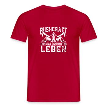 Bushcraft Survival Überleben in der Bushcrafter - Männer T-Shirt - Rot - Vorne - AI Model Male 178 dark (178cm)