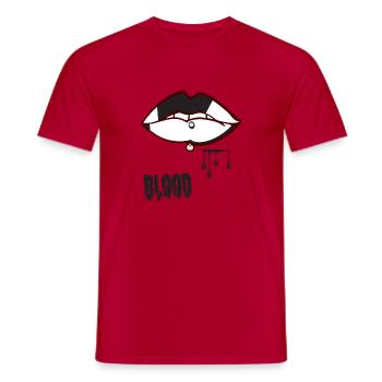 Piercing & Blut - Männer T-Shirt - Rot - Vorne - AI Model Male 178 dark (178cm)