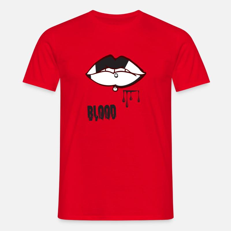 Piercing & Blut - Männer T-Shirt - Rot