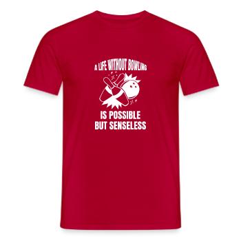 Bowling Bowling Bowling Club Bowling Club - Men's T-Shirt - red - Front - AI Model Male 178 dark (178cm)