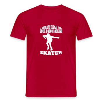 Skateboard Skaten Skateboarding Skater Skate-Fan - Männer T-Shirt - Rot - Vorne - AI Model Male 178 dark (178cm)