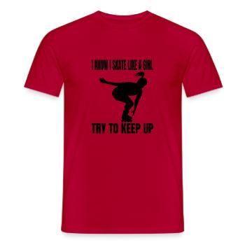 Patineur à roues alignées Patinage à roulettes Cadeau Patinage Inliner - T-shirt homme - rouge - Devant - AI Model Male 178 dark (178cm)