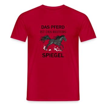 DAS PFERD IST DES REITERS SPIEGEL I REITEN - Männer T-Shirt - Rot - Vorne - AI Model Male 178 dark (178cm)