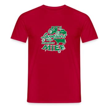 "Landwirt - Wir machen Mief" - Männer T-Shirt - Rot - Vorne - AI Model Male 178 dark (178cm)